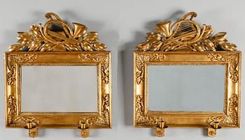SPEGELLAMPETTER, ett par, senempire, 1800-talets första hälft.