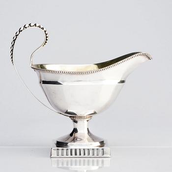 A Swedish Gustavian parcel-gilt silver cream-jug, mark of Petter Gillberg, Varberg 1790.