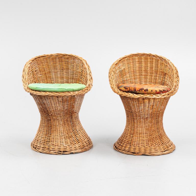 Bengt Ruda, a pair of rattan chairs, 1950's/60's.