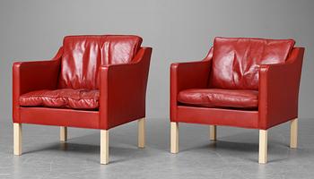 A pair of Borge Mogensen armchairs, Frederica Stolefabrik, Denmark.