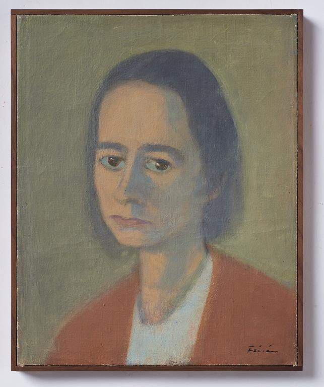 Vera Frisén, oil on relined canvas, signed.