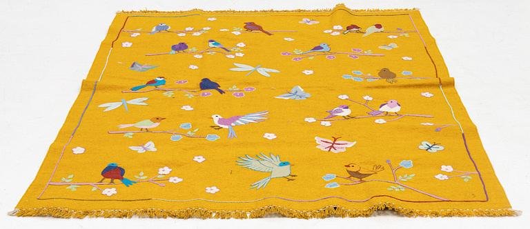 A hand-embroidered kilim rug, c. 200 x 150 cm.