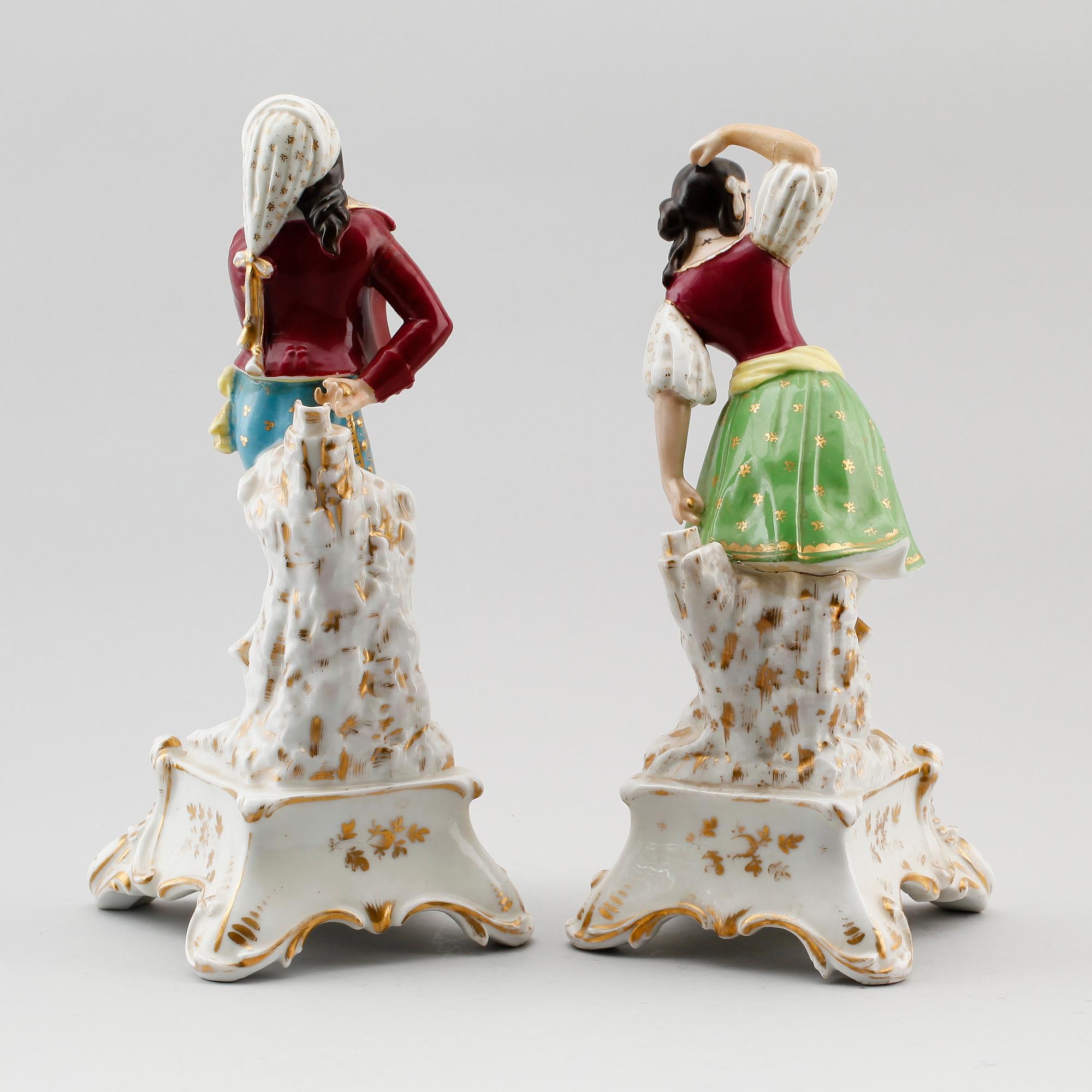 FIGURER, 1 par, porslin, möjligen Tyskland, 1800-talets mitt.