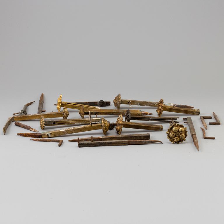 TEN BRASS CURTAIN TIE-BACKS, mid 19th century.