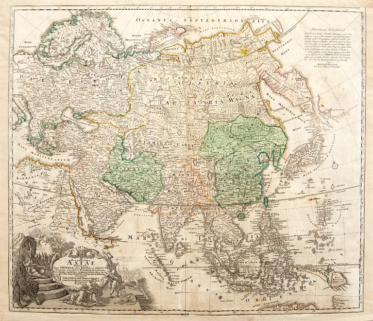 Johann Baptist Homann, “Recentissima Asiae Delineatio...", Nürnberg ca 1730.