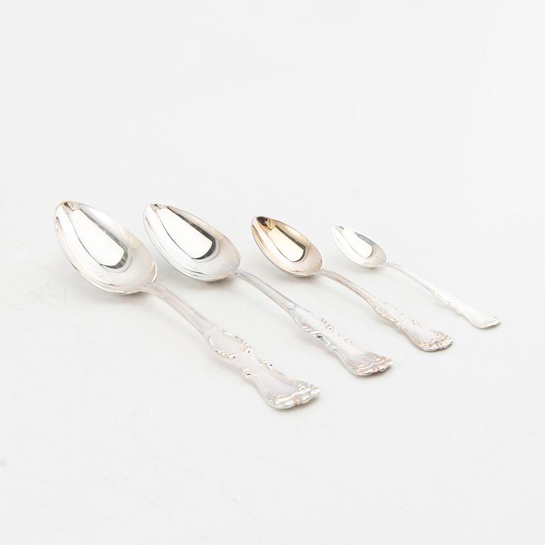 Cutlery silver 101 pieces "Prins Albert" GAB Stockholm 1979.