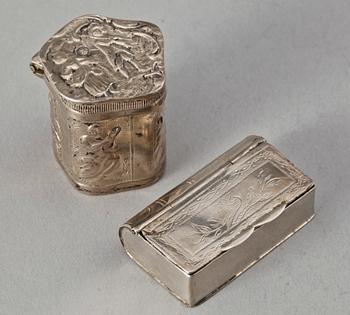 DOSOR, 2 st, silver, bla Nederländerna. 1800-tal.