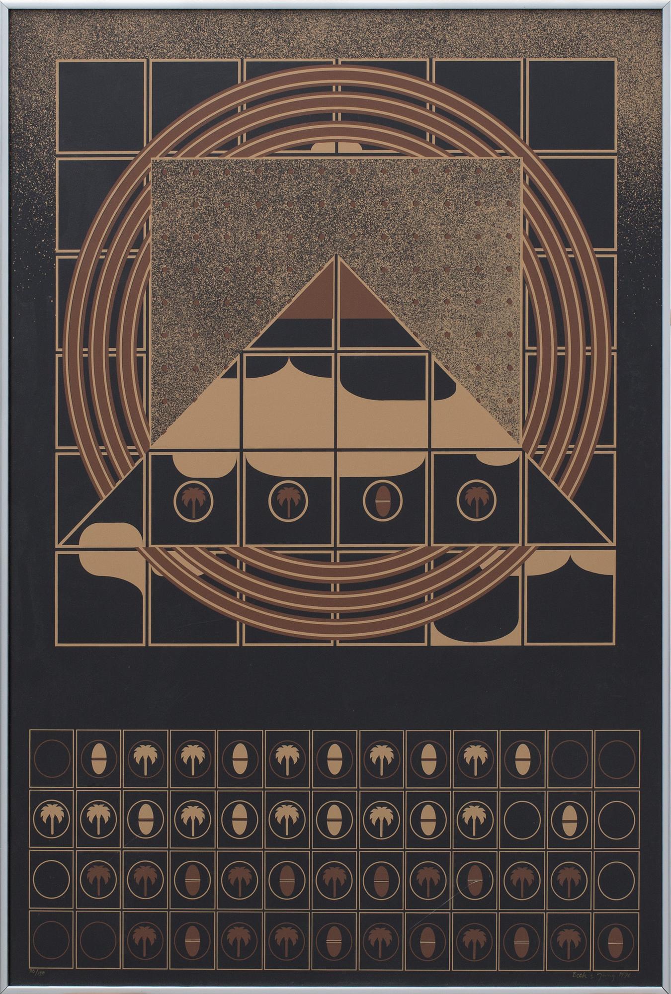 BECK & JUNG (HOLGER BÄCKSTRÖM & BO LJUNGBERG), screenprint, signerad, numrerad och daterad  30/100 1976.