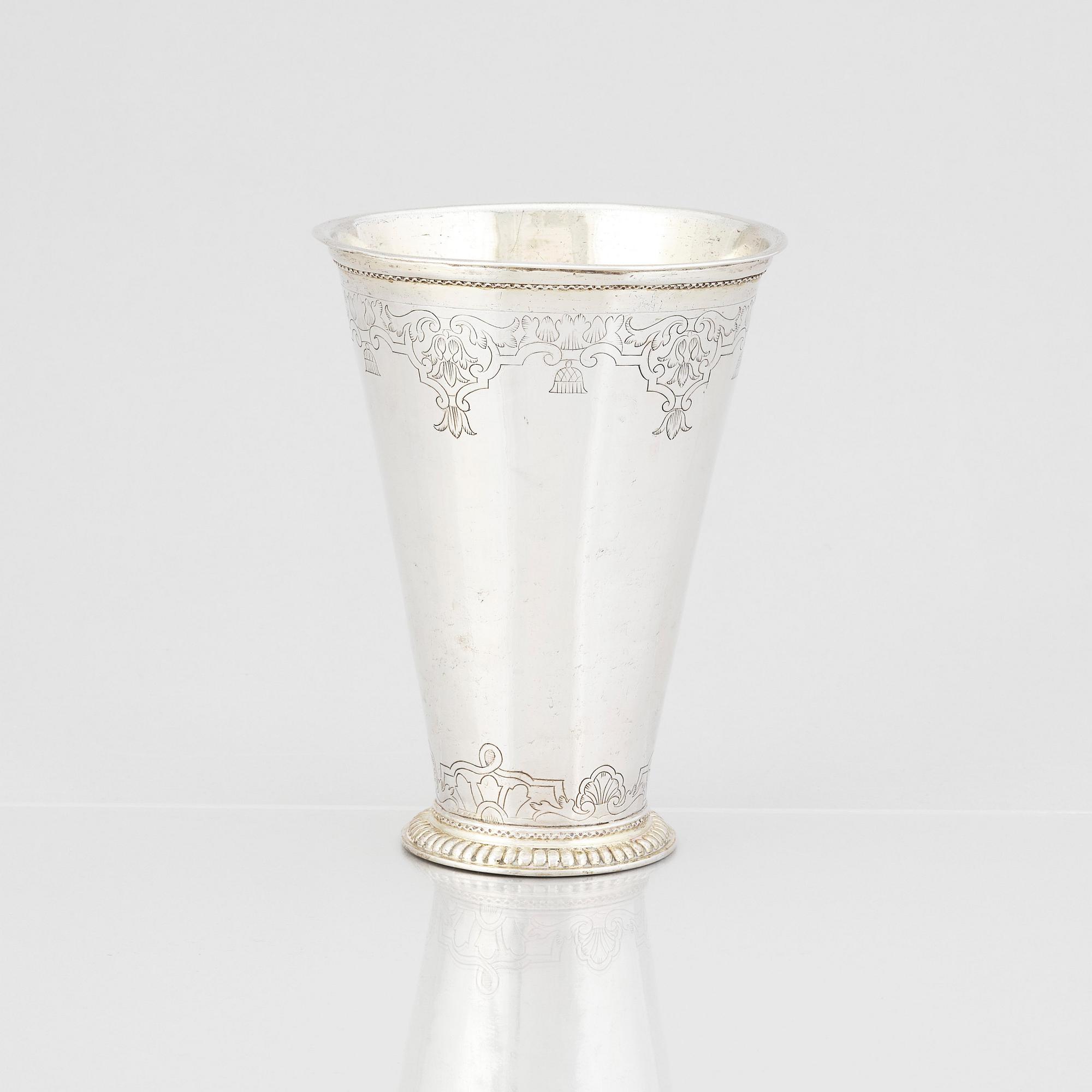 A Swedish early 18th century parcel-gilt silver beaker, mark of Erik Löfman (Uppsala 1690-1718 (1729).