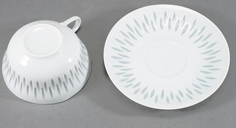 TEKOPPAR, 8 st, risporslin, Friedl Holzer-Kjellberg, Arabia, Finland, 1900-talets mitt.