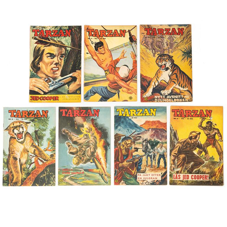 Comic books, 21 pieces, “Tarzan”, 1952.