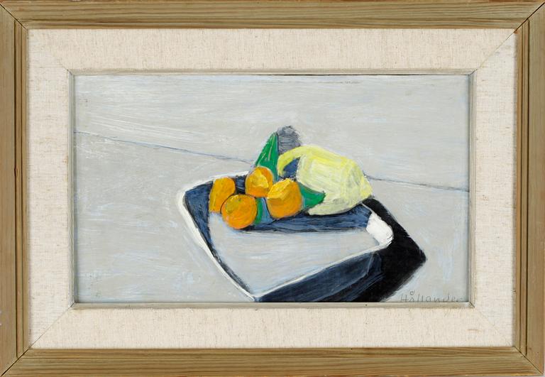 GUNNAR HÅLLANDER, olja på pannå. Sign.