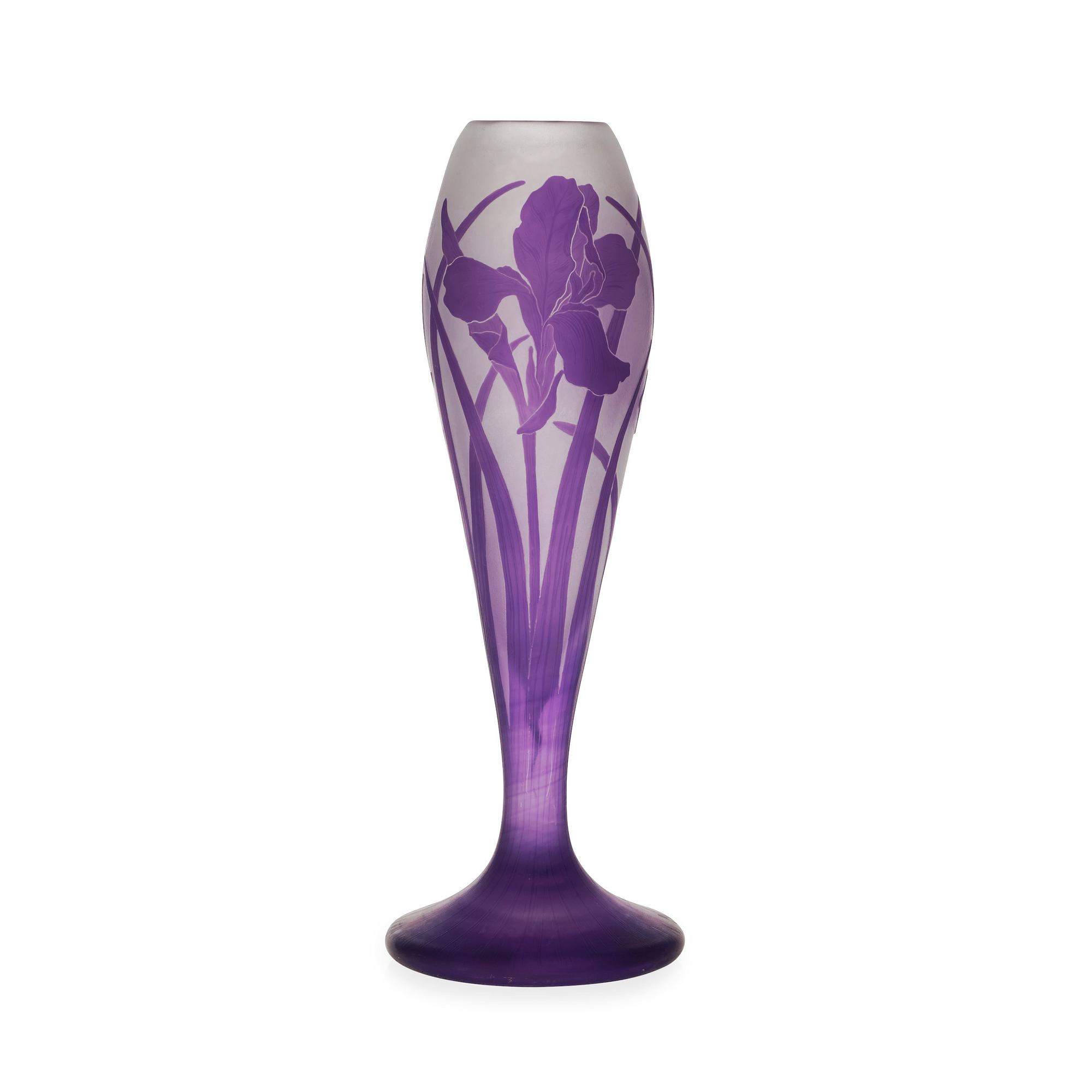 A Karl Lindeberg Art Nouveau cameo glass vase, Kosta.