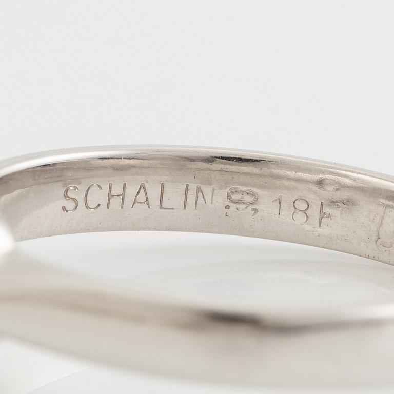 Ring, Schalins, 18K white gold with brilliant-cut diamond and accompanying report IGI.