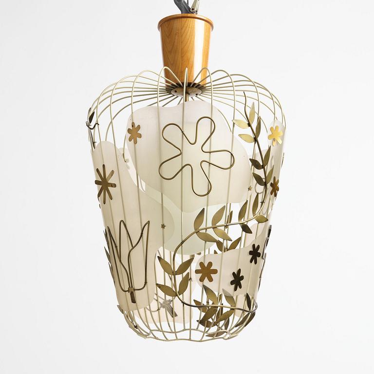Hans Bergström, a rare ceiling lamp model "5A", ateljé Lyktan, Åhus, 1940s.
