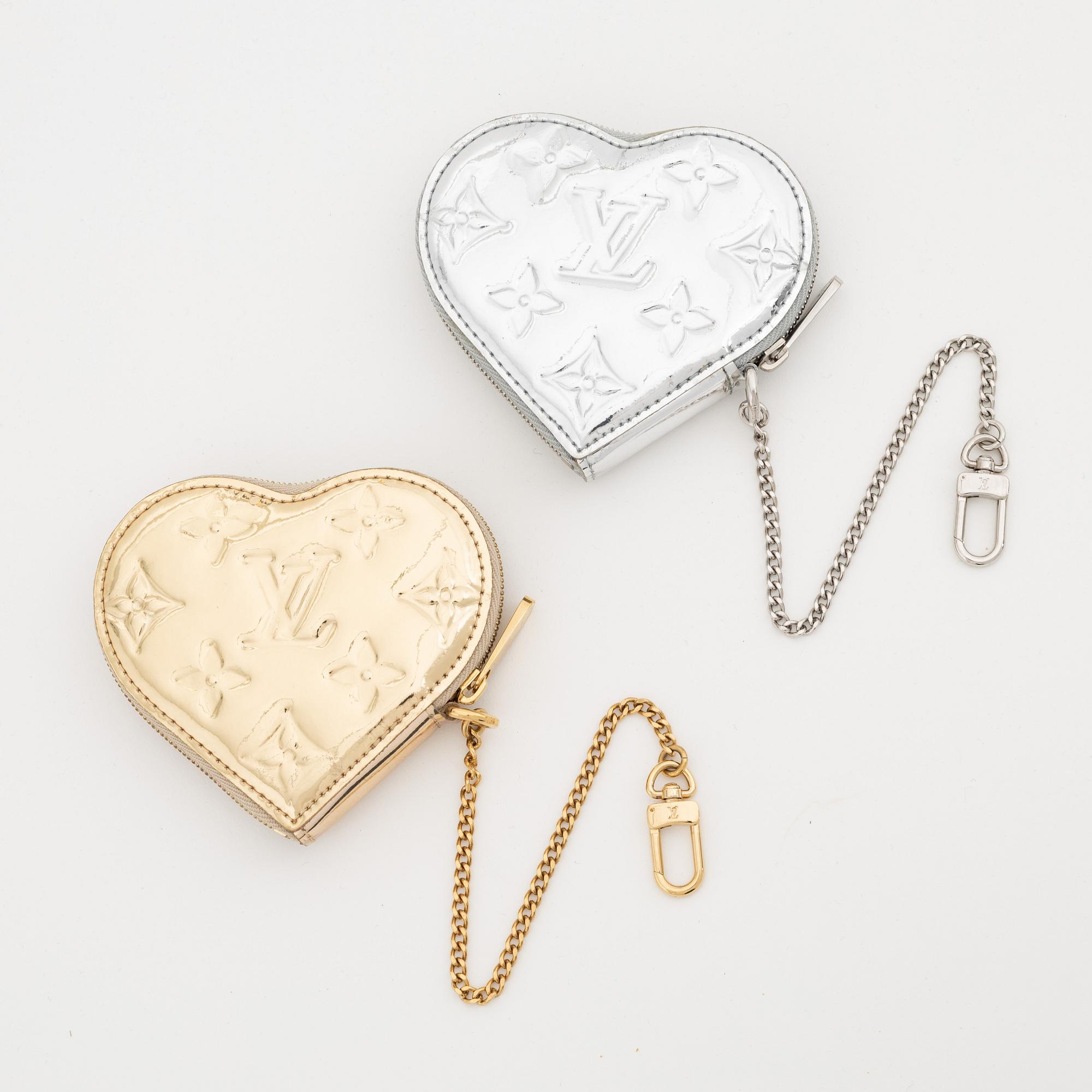 Louis Vuitton, Two 'Miroir porte monaie coeur' coin purses, 2007.