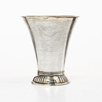 A parcel-gilt silver beaker, mark of Anders Gottfrid Roos, Turku, Finland, 1811.