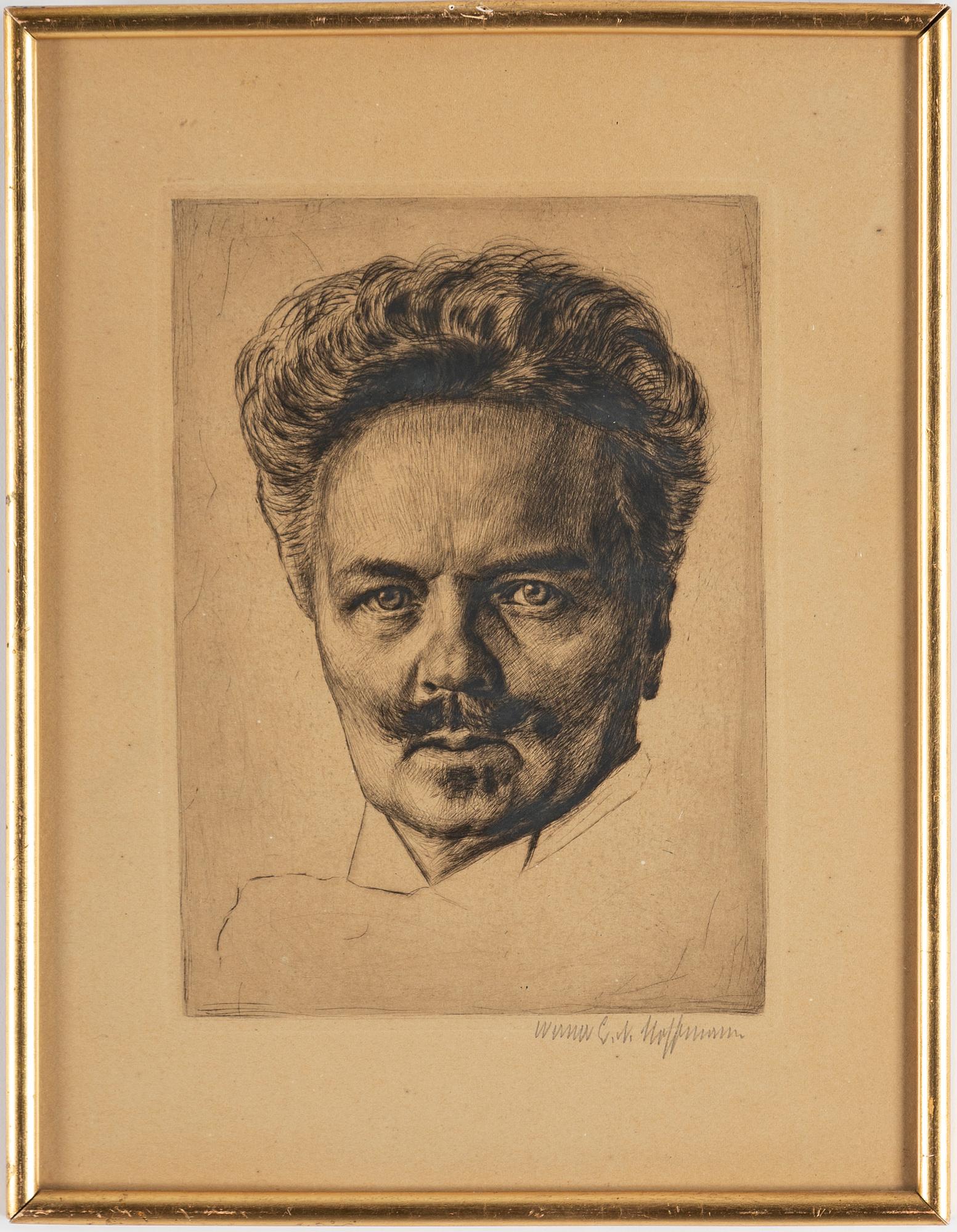 WERNER E. A. HOFFMANN, etsningar, 2 st, signerade.