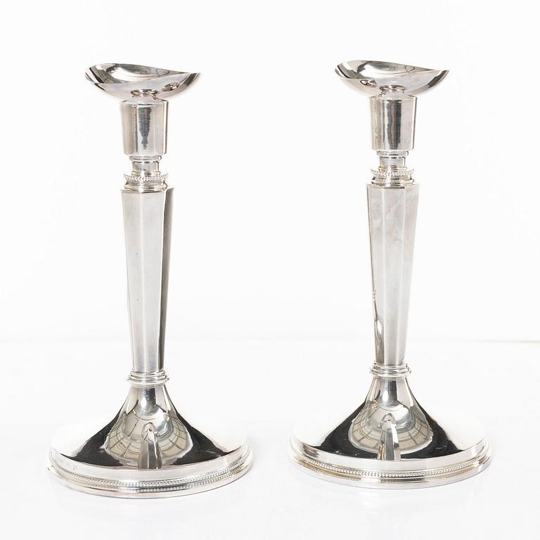 Ljusstakar, ett par, silver, MGAB, Uppsala, 1967.