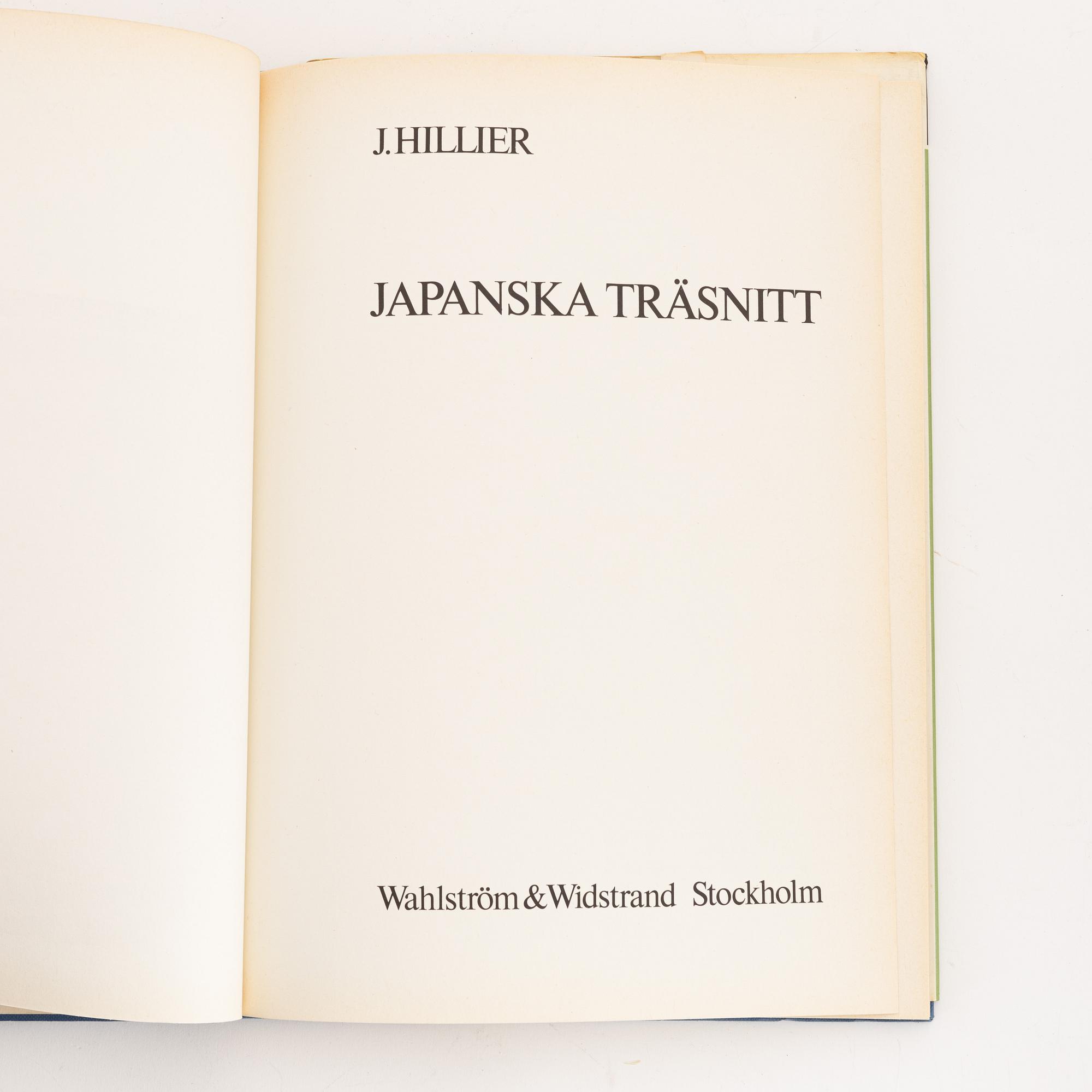 Litteratur rörande Japanskt konst och konsthantverk, sex delar samt album med träsnitt.