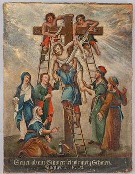 OKÄND KONSTNÄR, olja på duk. 1700/1800-tal.