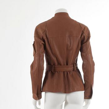 RALPH LAUREN, a brown leather jacket. US size 4.