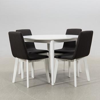 Bengt & Biritt-Marie Troedsson, dining group 5 pieces, "Runda & Deni" 2020s, manufactured by Troeds in Bjärnum.