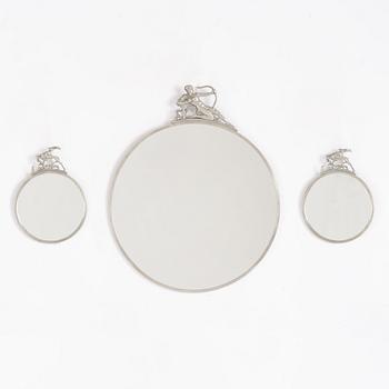 Three mirrors, including CG Hallberg, Sweden, 1930s.