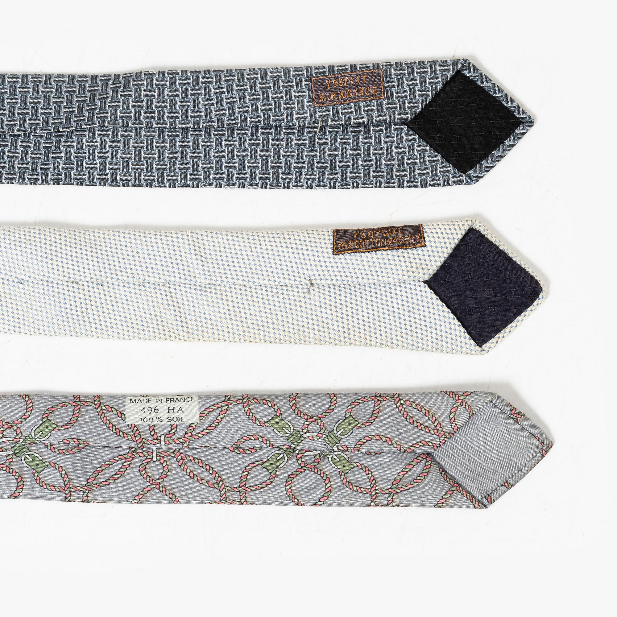 Hermès, slipsar, 3 st.