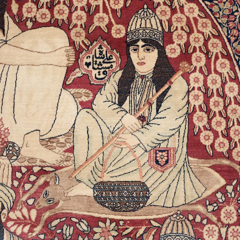 RUG. Antique Kerman Laver Figural. 233,5 x 144 cm.