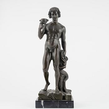 Michelangelo Buonarroti, efter. Skulptur, brons, total höjd 58 cm.