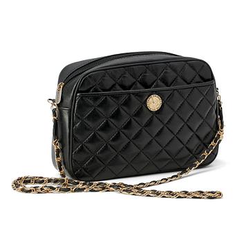 581. PIERRE BALMAIN, a black leather shoulder bag.