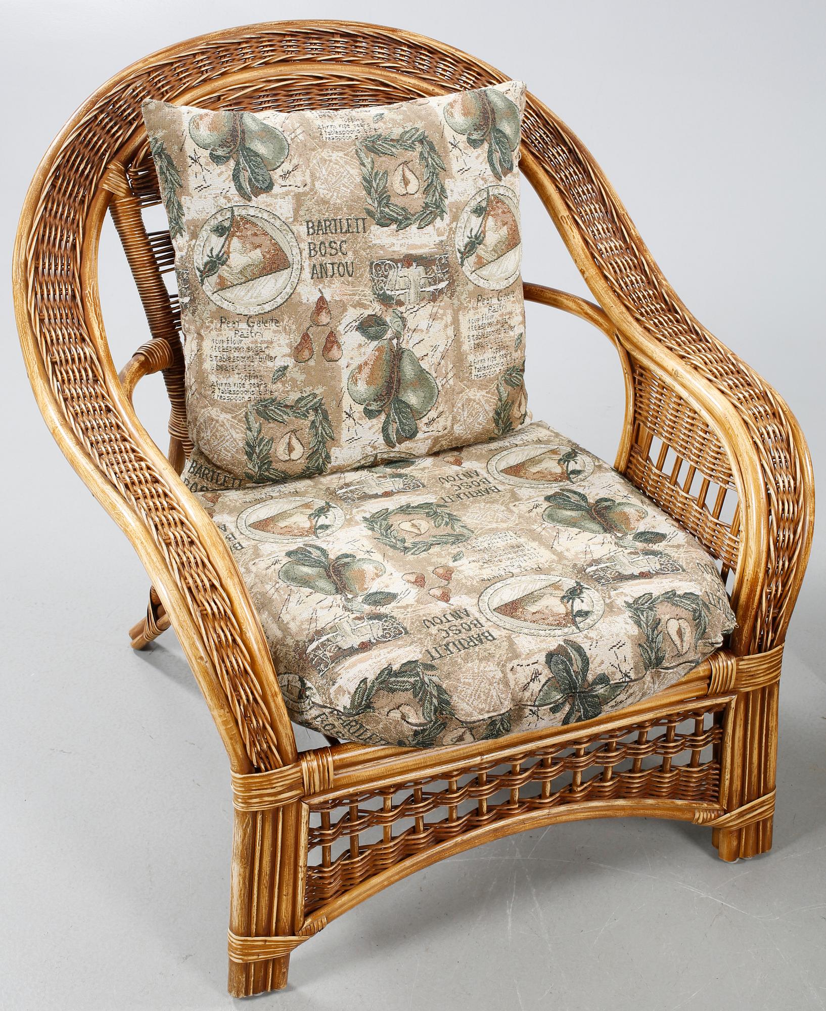 Four rattan furnitures from the second half of the 20th century.