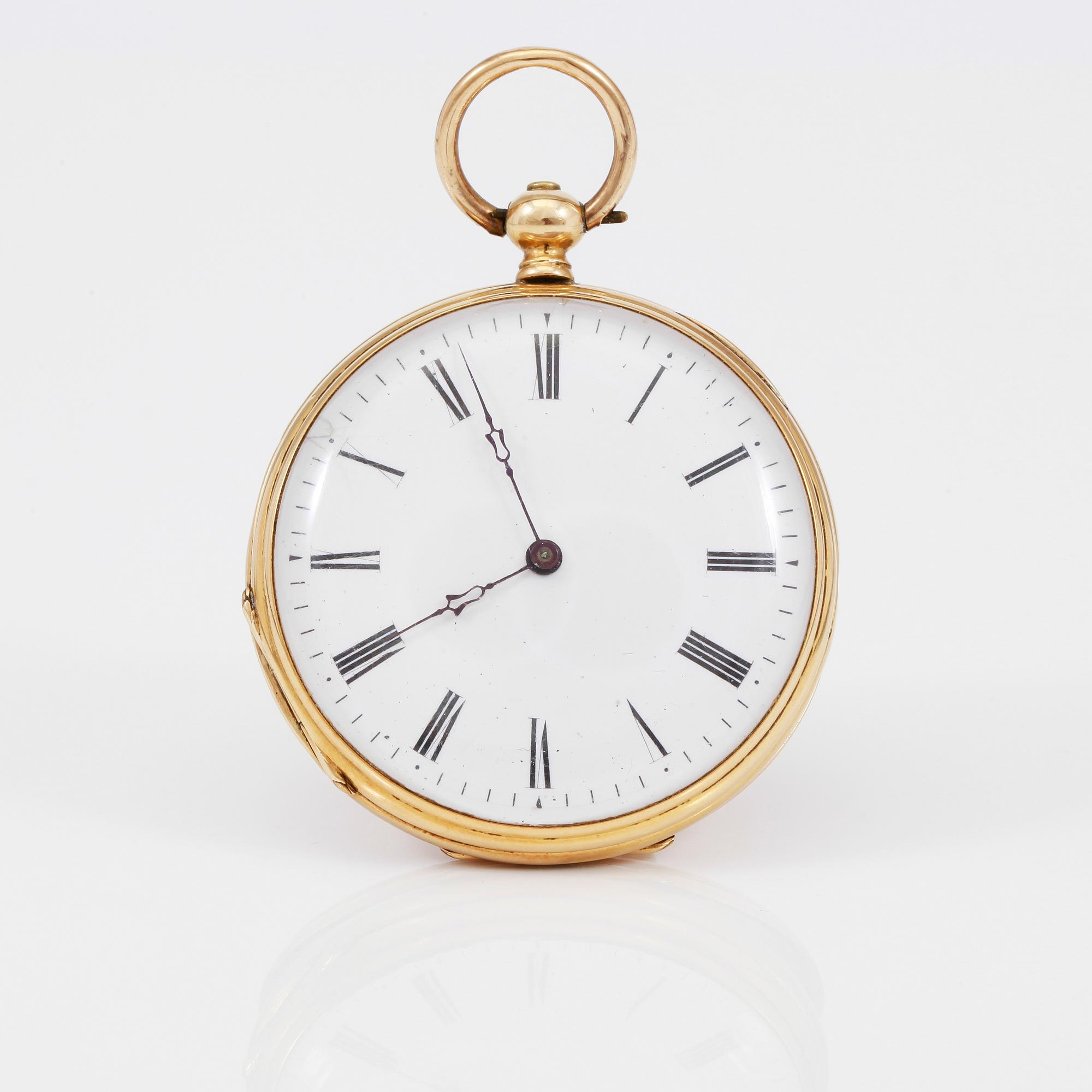 FICKUR, 18K guld, omkring år 1900.