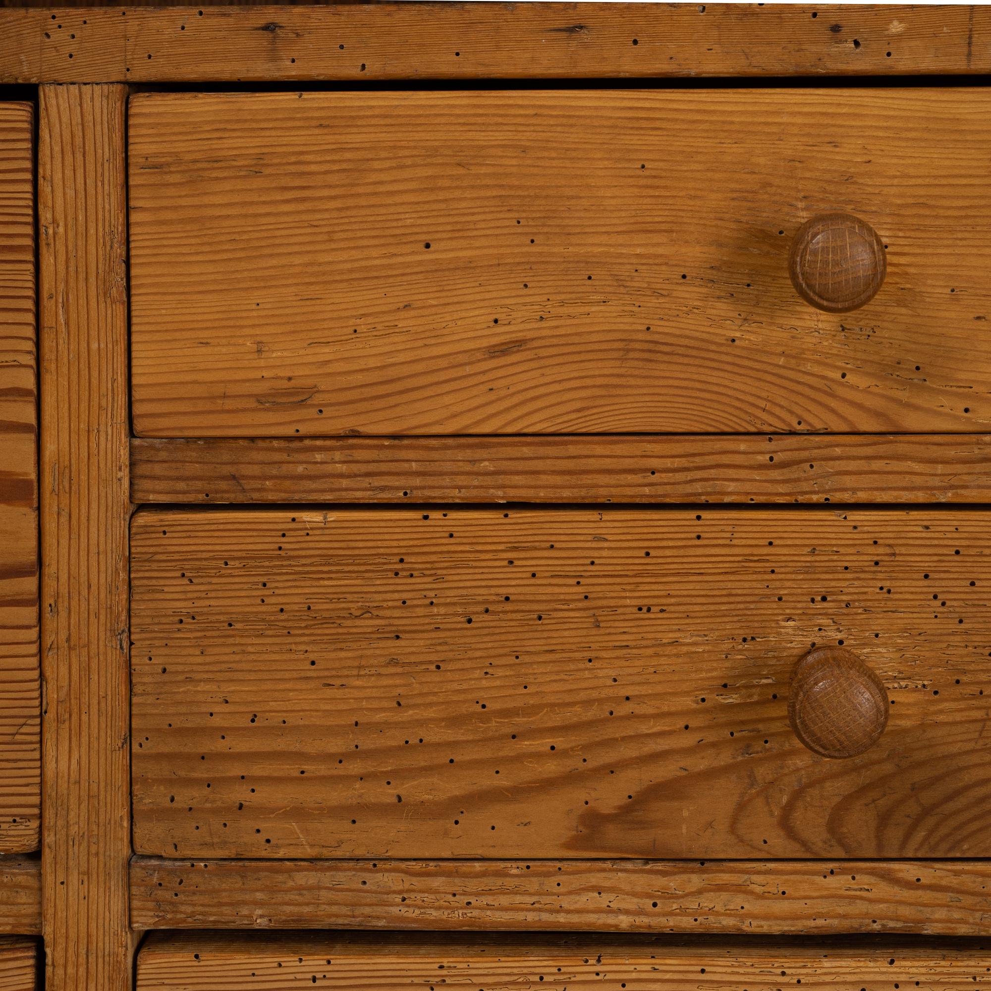 A pinewood cabinet, later part of the 19th Century.