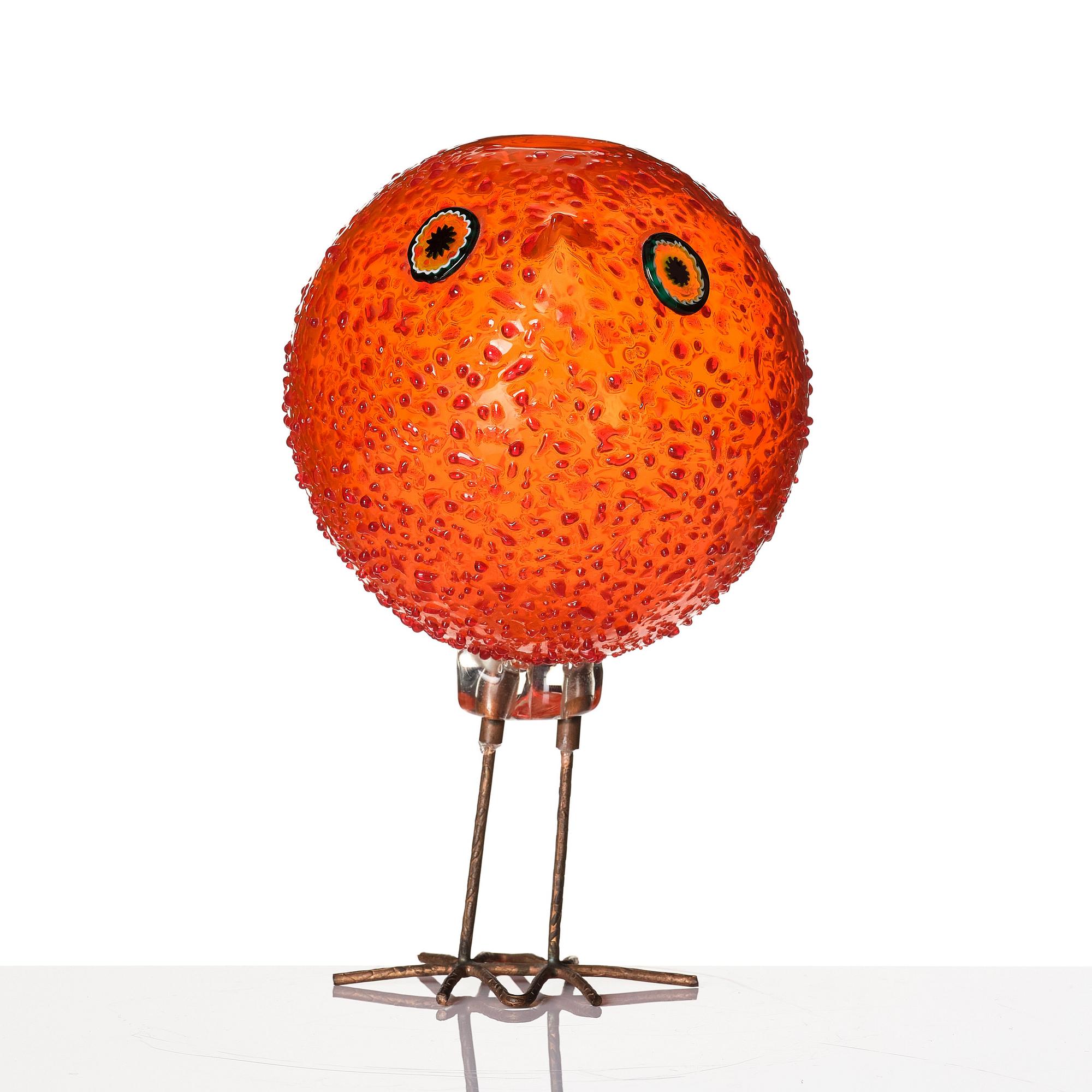 Alessandro Pianon, 'Pulcino', a glass sculpture of a bird, Vistosi, Murano, Italy 1960s.