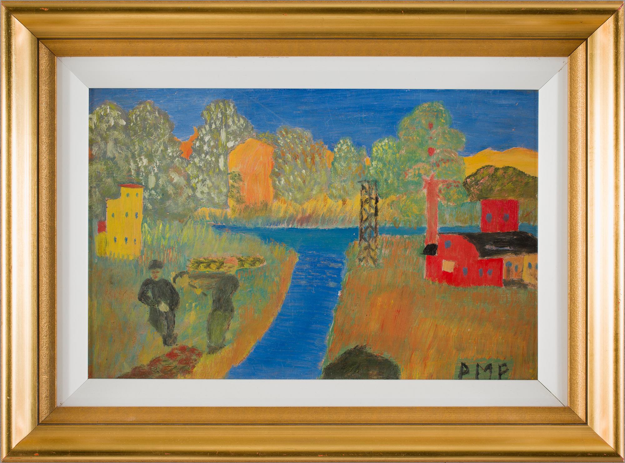 PRIMUS MORTIMER PETTERSSON, olja på pannå, sign.