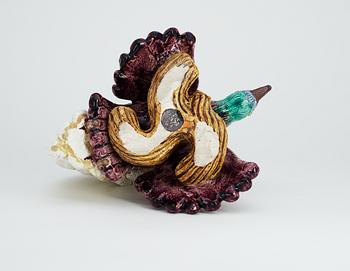 A Gunnar Nylund stoneware figure of a bird of paradise, Rörstrand.