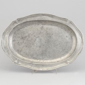 An 18th century rococo pewter plate.