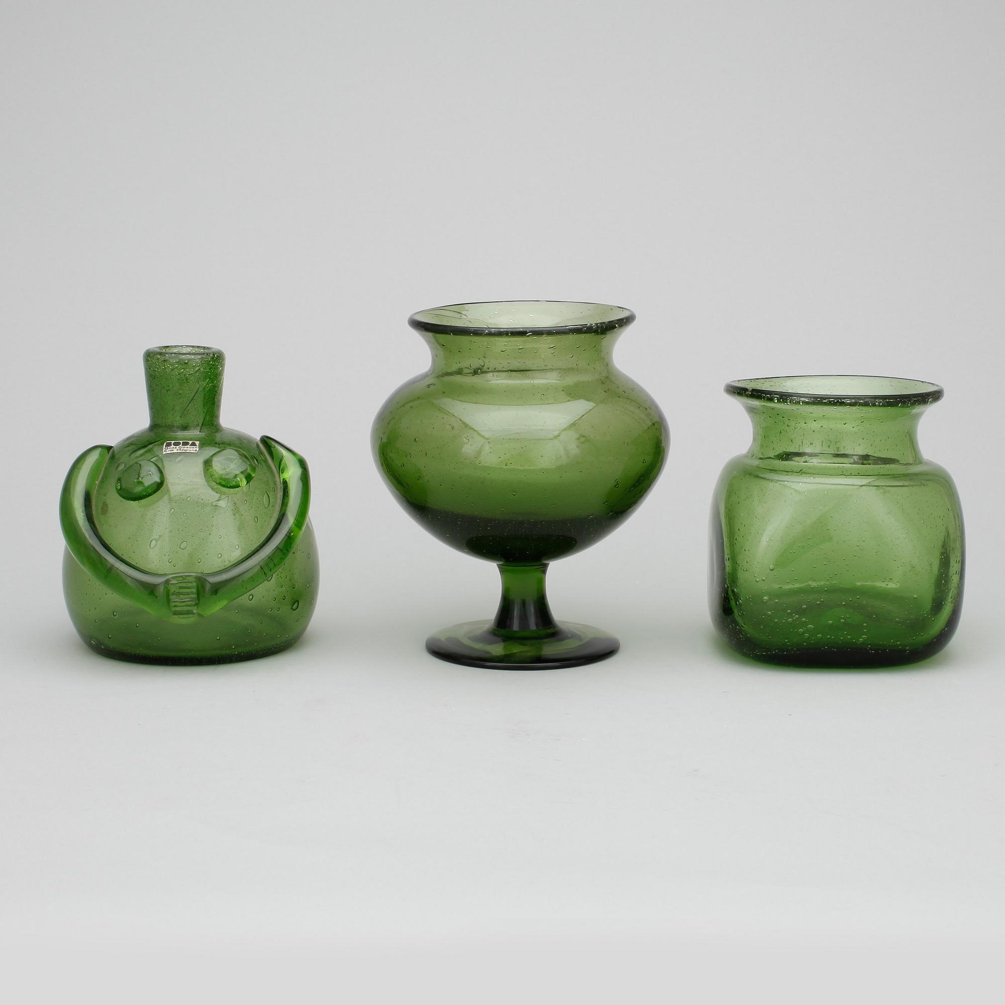 VASER, glas, 3 st. Erik Höglund, 1900-talets andra hälft.