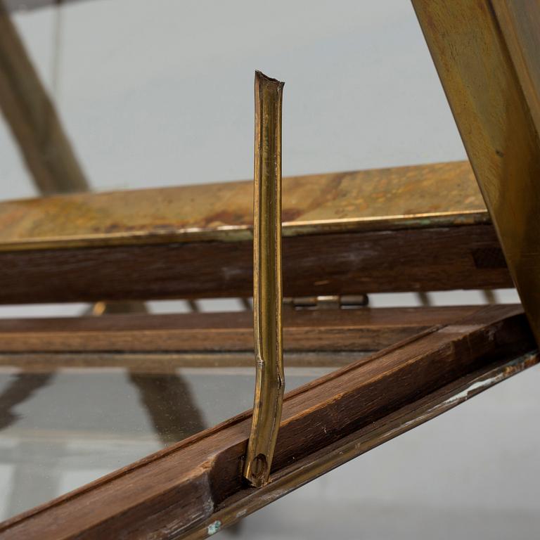 A early brass serving trolley.