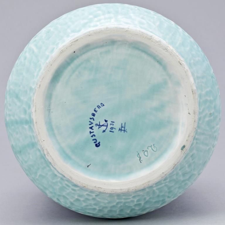 VAS, flintgods, Josef Ekberg, Gustavsberg, sign O dat 1931.