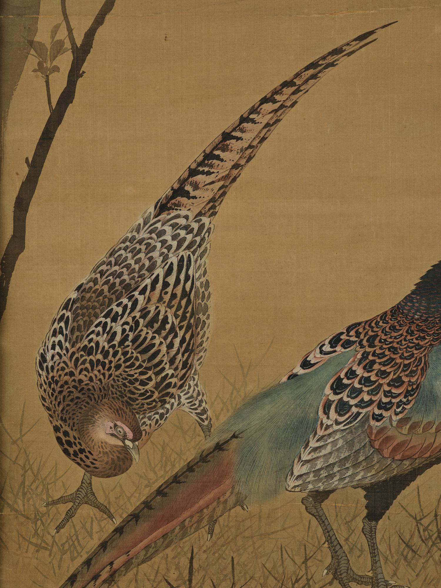 Unidentified artist, 'Pheasant pair', China, late Qing dynasty/circa 1900.
