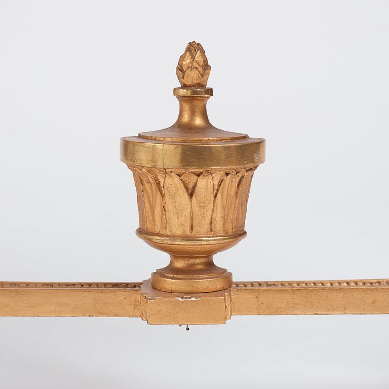 A Gustavian giltwood and marble console table, late 18th century.