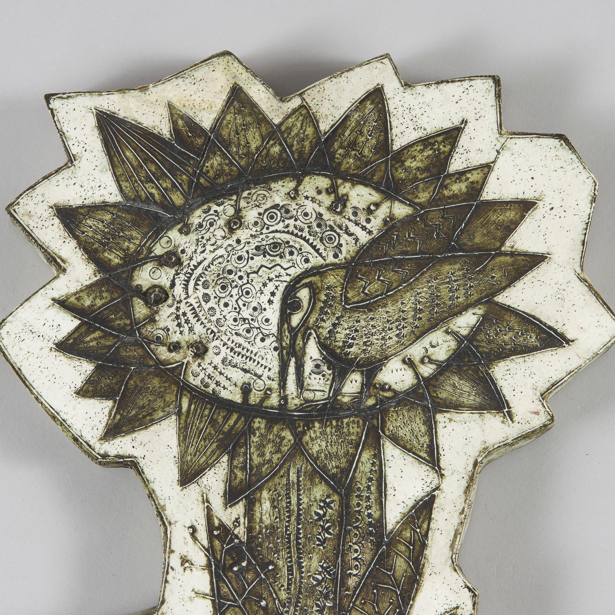 Rut Bryk, a stoneware wall relief, signed BRYK.