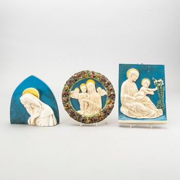 Three mid 20th century ceramice plaques by Bassano del Grappa Vicenzia Italy.