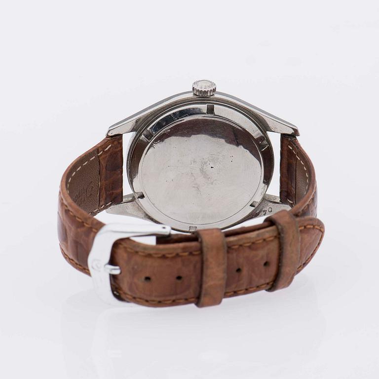 ARMBANDSUR, herr, Longines, stål, läderarmband.