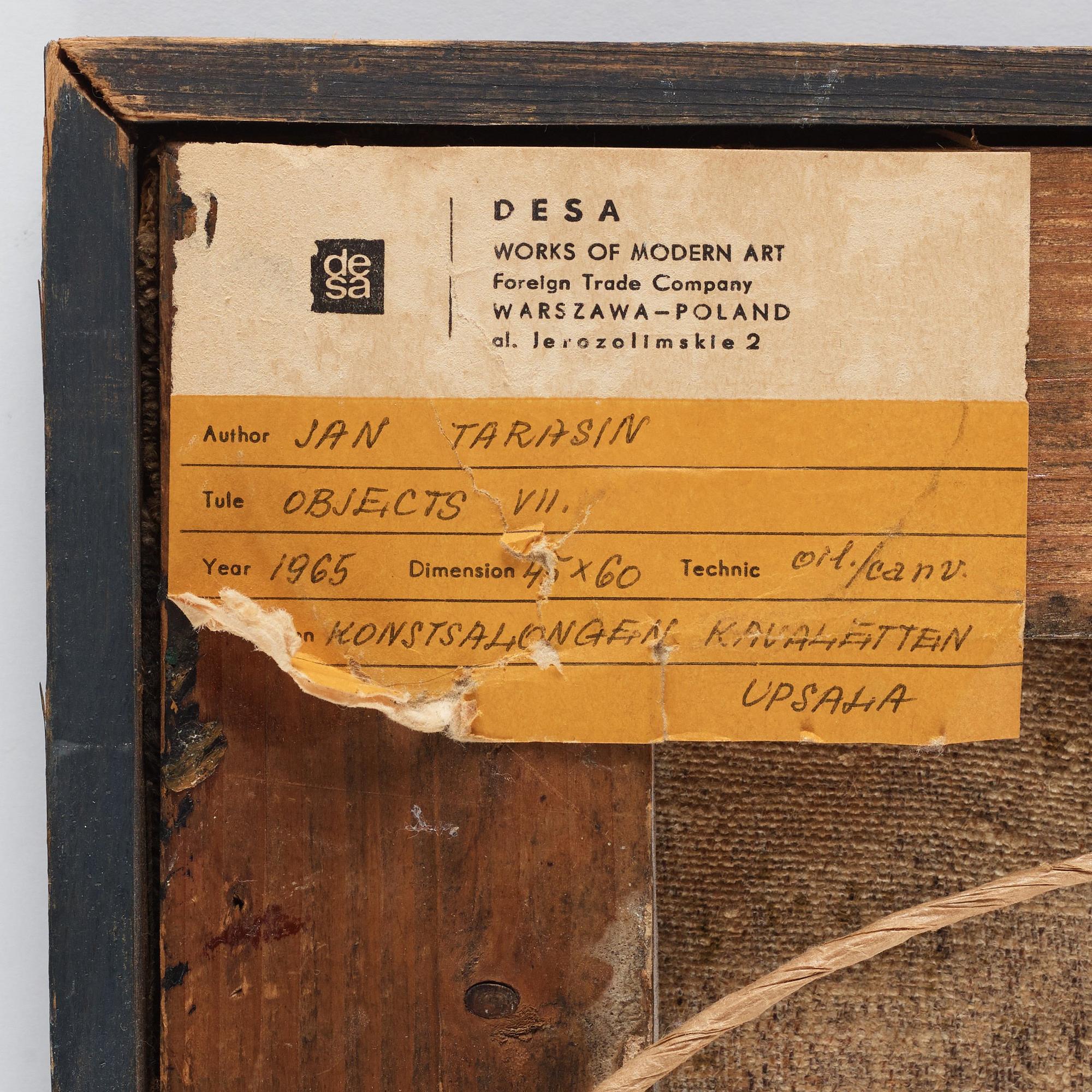 Jan Tarasin, ”PRZEDMIOTY VII”.