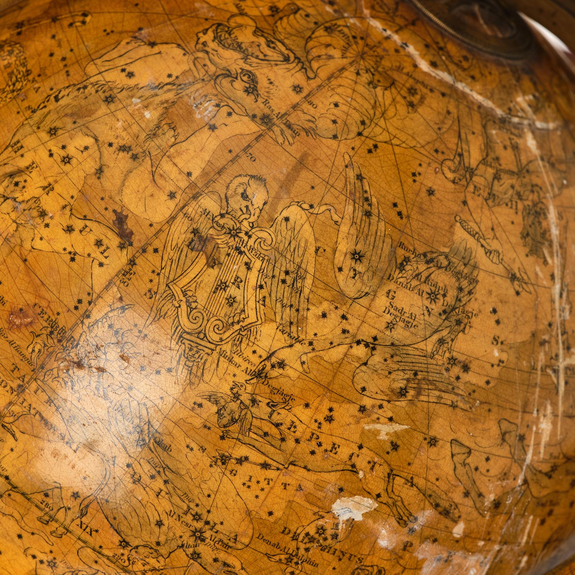 A celestial globe for table by Newton & son London 1860.