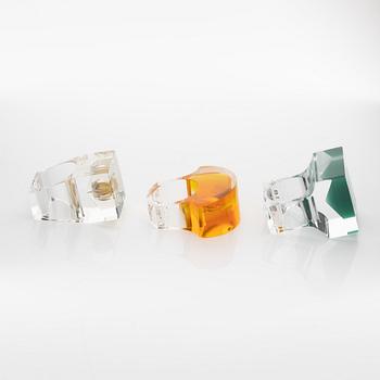 Siv Lagerström, three acrylic plastic rings, 1970s.